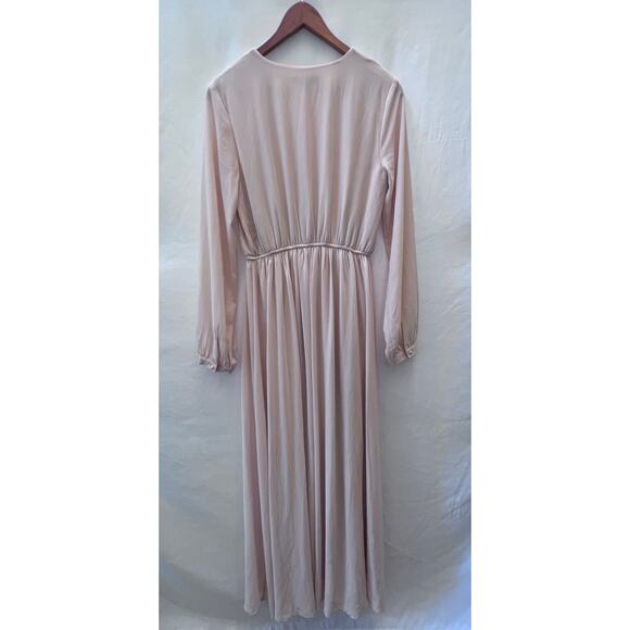 Lulus Wondrous Water Lilies Blush Pink Maxi Bridesmaid Dress Women's Size M - Picture 3 of 8